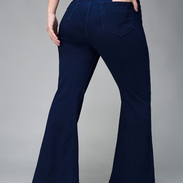 Miss Chase A+ Women Plus Size Bootcut High-Rise Stretchable Jeans