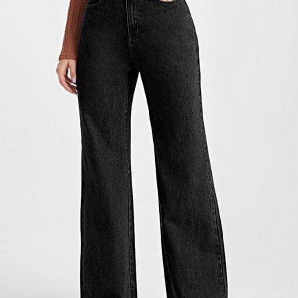 Off Duty India Women Comfort Wide Leg High Rise Cotton Jeans