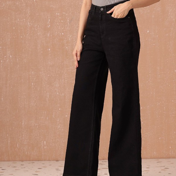 all about you Women Wide Leg High-Rise Stretchable Jeans