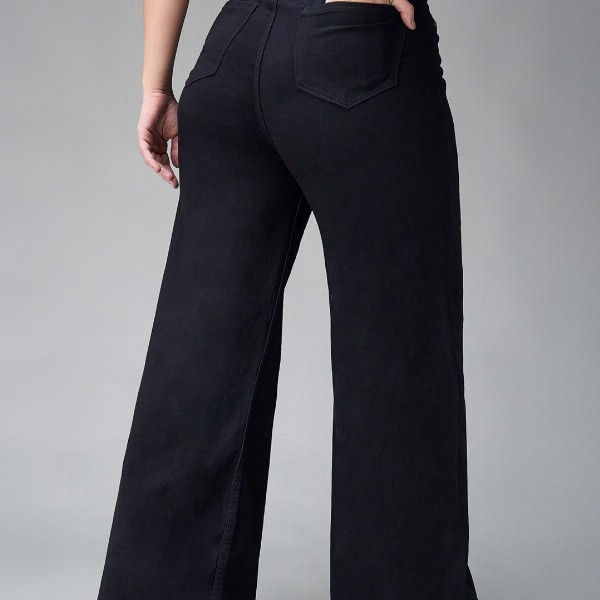 Miss Chase A+ Women Wide Leg High-Rise Stretchable Jeans