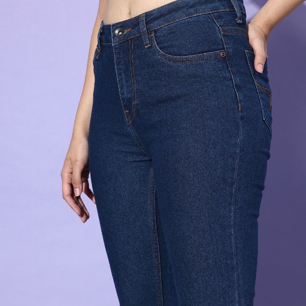 The Roadster Lifestyle Co. Women Navy Blue Bootcut Mid-Rise Stretchable Jeans