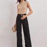 Kotty Women Black Jean Straight Fit High-Rise Stretchable Jeans