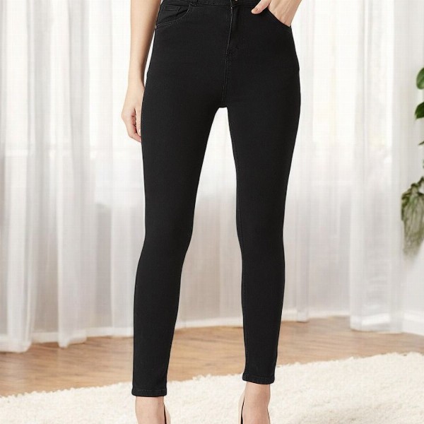 Miss Chase Women Black Skinny Fit High-Rise Clean Look Jeans