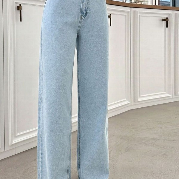 NUCOUTHS Women Comfort Wide Leg Stretchable Jeans