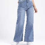 glitchez Women Wide Leg Light Fade Jeans