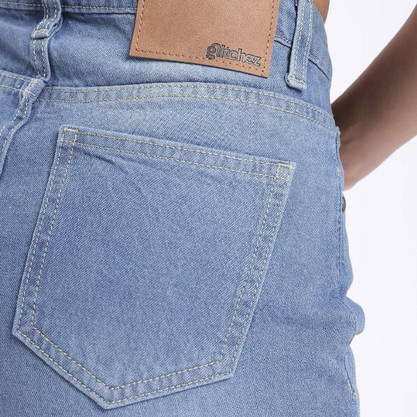 glitchez Women Wide Leg Light Fade Jeans