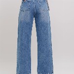 FREAKINS Women Straight Fit High-Rise Mildly Distressed Light Fade Cotton Jeans