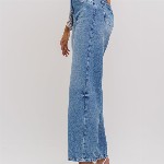 FREAKINS Women Straight Fit High-Rise Mildly Distressed Light Fade Cotton Jeans