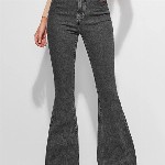 Off Duty India Women Comfort Bootcut High-Rise Clean Look Cotton Jeans