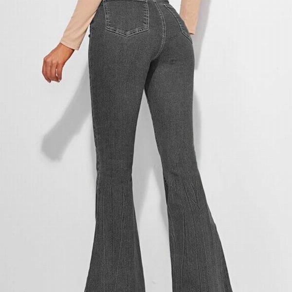 Off Duty India Women Comfort Bootcut High-Rise Clean Look Cotton Jeans