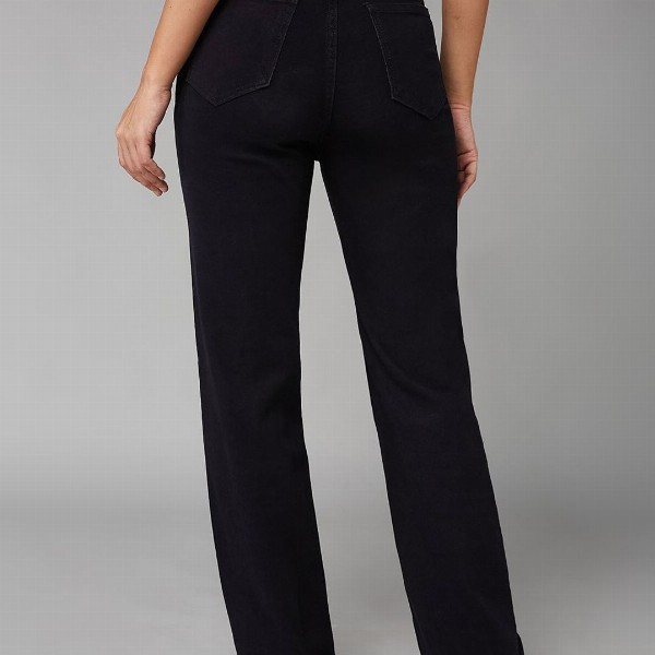 DOLCE CRUDO Women Straight Fit High-Rise Stretchable Jeans