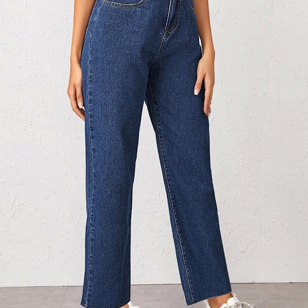 Kotty Women Navy Blue Jean Straight Fit High-Rise Stretchable Jeans