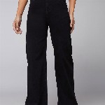 DOLCE CRUDO Women Wide Leg High Rise Clean Look Stretchable Denim Jeans