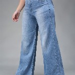 Miss Chase A+ Women Wide Leg High-Rise Stretchable Jeans