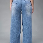 Miss Chase A+ Women Wide Leg High-Rise Stretchable Jeans
