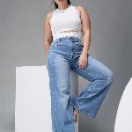Miss Chase A+ Women Wide Leg High-Rise Stretchable Jeans