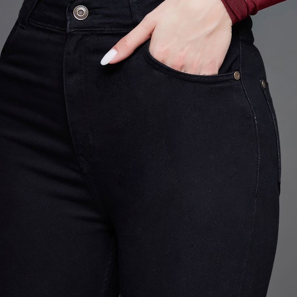 Miss Chase Women Black Skinny Fit High-Rise Jeans
