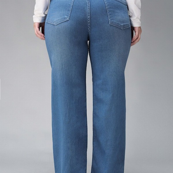 Miss Chase A+ Women Plus Size Wide Leg Light Fade Stretchable Jeans