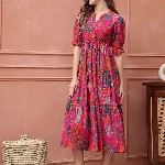 Claura Women Floral Printed  Fit & Flare Midi Dress
