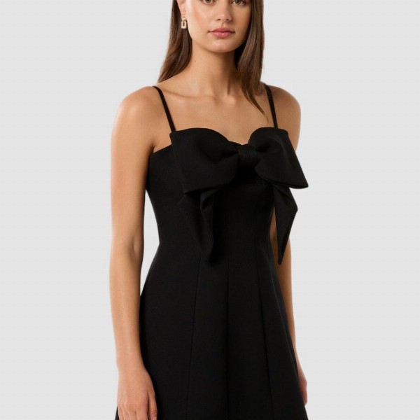Forever New Women Sleeveless Bow Detailed A-Line Mini Dress