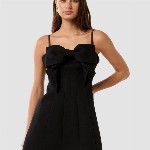 Forever New Women Sleeveless Bow Detailed A-Line Mini Dress