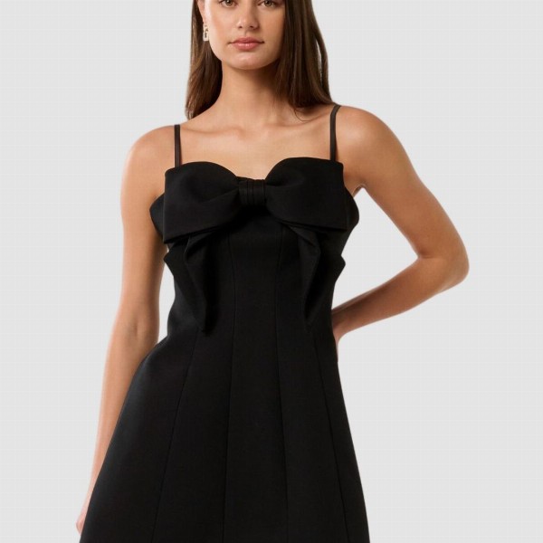 Forever New Women Sleeveless Bow Detailed A-Line Mini Dress