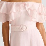 Forever New Women Off-Shoulder Flutter Sleeve Fit and Flare Midi Dress