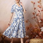 Stylum Floral Print Fit & Flare Maxi Dress