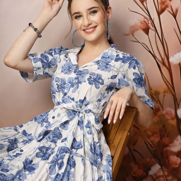 Stylum Floral Print Fit & Flare Maxi Dress