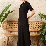 Uptownie Stretchable Front Zip-up Midi Dress