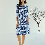 Pink Paprika by SASSAFRAS Striped A-Line Midi Cotton Dress