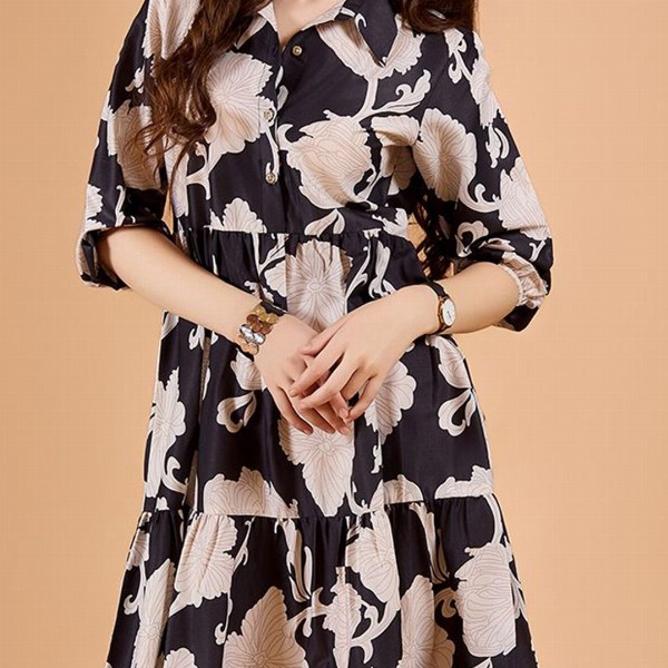 DressBerry Women Printed Fit & Flare Dress