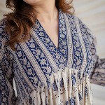 THE INDIAN ETHNIC CO Women Floral Print A-Line Midi Dress