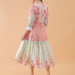 OCTICS Women Floral Print Georgette Fit & Flare Dress