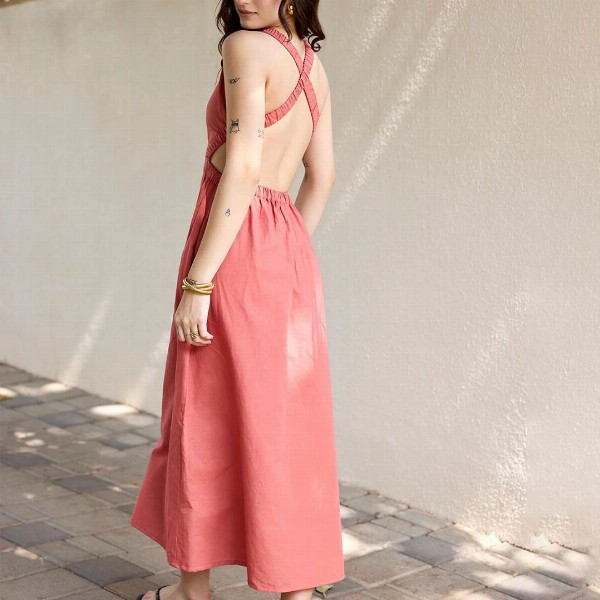 Anasi Clothing Women Linen Maxi Dress