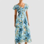 Forever New Women Floral Printed Gathered or Pleated A-Line Dress
