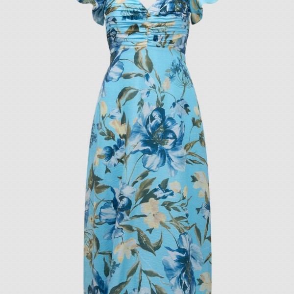 Forever New Women Floral Printed Gathered or Pleated A-Line Dress