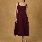 PowerSutra Solid Strappy Fit And Flared Dress