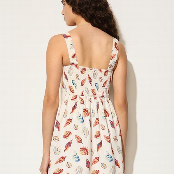 ONLY Print Linen Fit & Flare Mini Dress