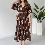MANOJAVA Women Ethnic Motifs Printed Applique Wrap Midi Dress