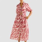 Forever New Women Printed Puff Sleeve Midi Dress