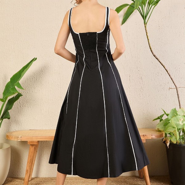 Uptownie Corset Fit Poplin Panelled Midi dress