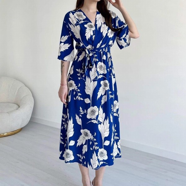 MANOJAVA Women Floral Printed Fit & Flare Midi Dress