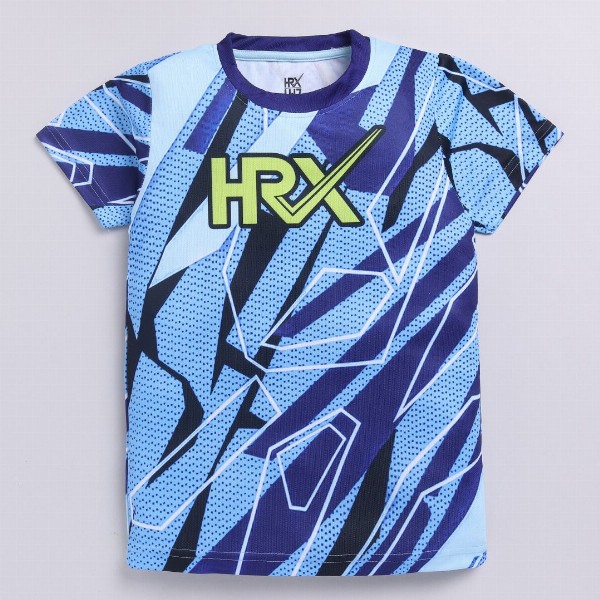 HRX by Hrithik Roshan Boys Abstract Printed Rapid-Dry T-shirt
