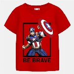 YK Marvel Boys 3 Avengers Printed Applique T-shirt