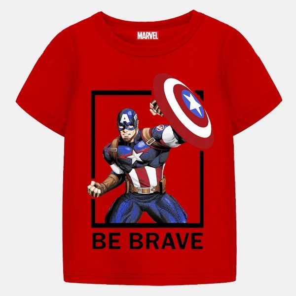 YK Marvel Boys 3 Avengers Printed Applique T-shirt