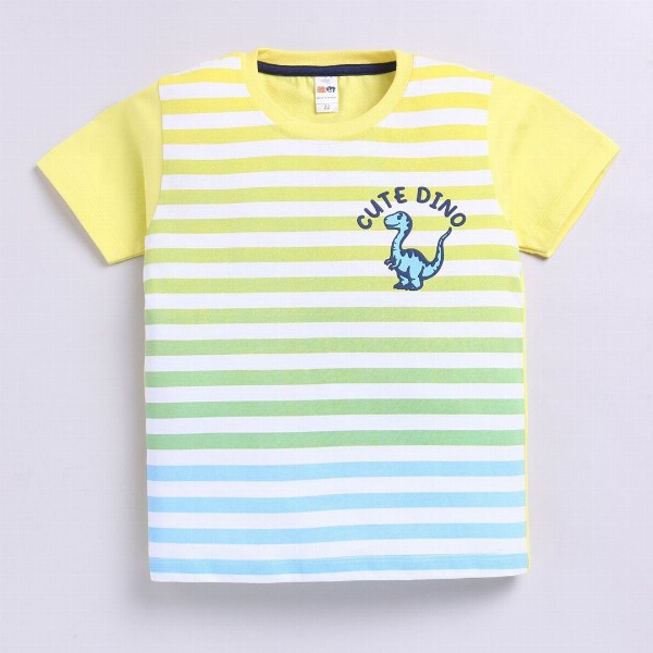 LITTLE NINJA Boys Pack of 3 Graphic Printed Round Neck Cotton T-shirts