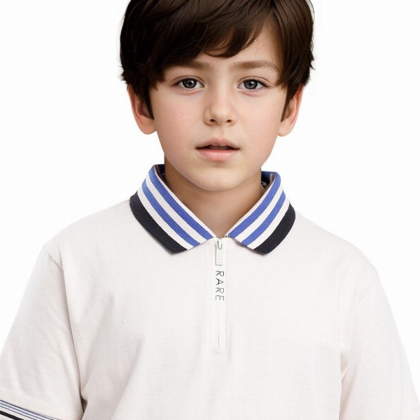Rare Ones Boys Solid Zipper Polo