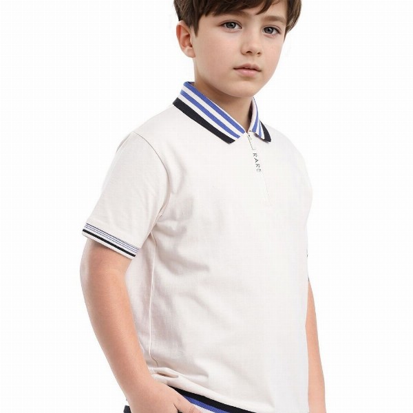 Rare Ones Boys Solid Zipper Polo