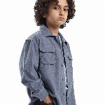 RARE ONES Boys Typography Solid Spread Collar Cotton Casual Shirt